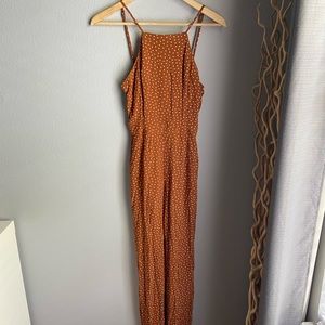 Abercrombie Fitch fawn polka dot jumpsuit with Pockets